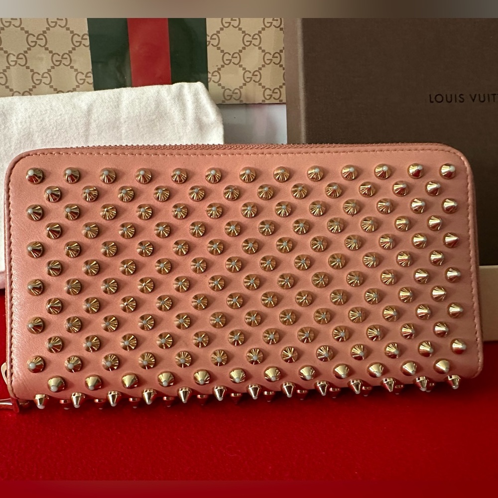 Christian Louboutin Pink Leather Panettone Wallet